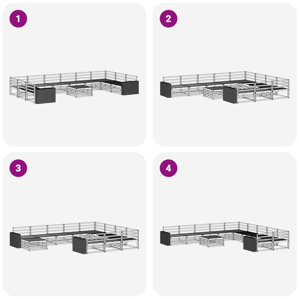 vidaXL Zestawy sof 11 pcs Lite Drewno Akacji