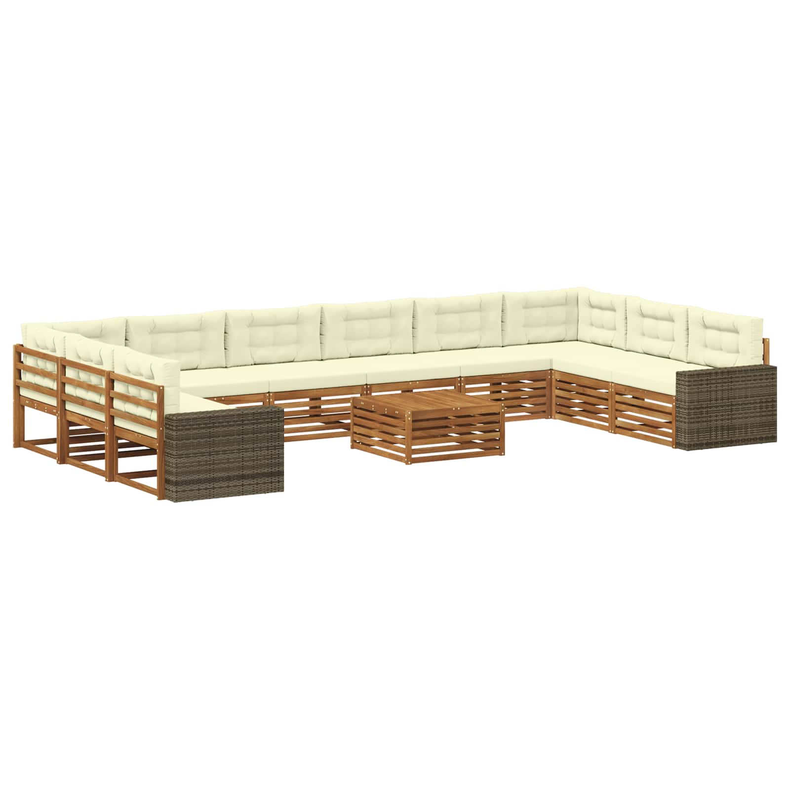 vidaXL Zestawy sof z poduszką 11 pcs Lite Drewno Akacji