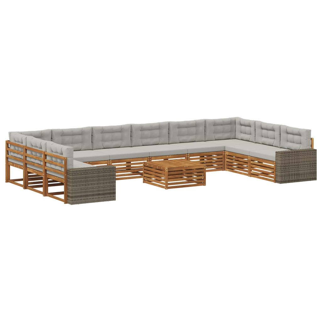 vidaXL Zestawy sof z poduszką 11 pcs Lite Drewno Akacji
