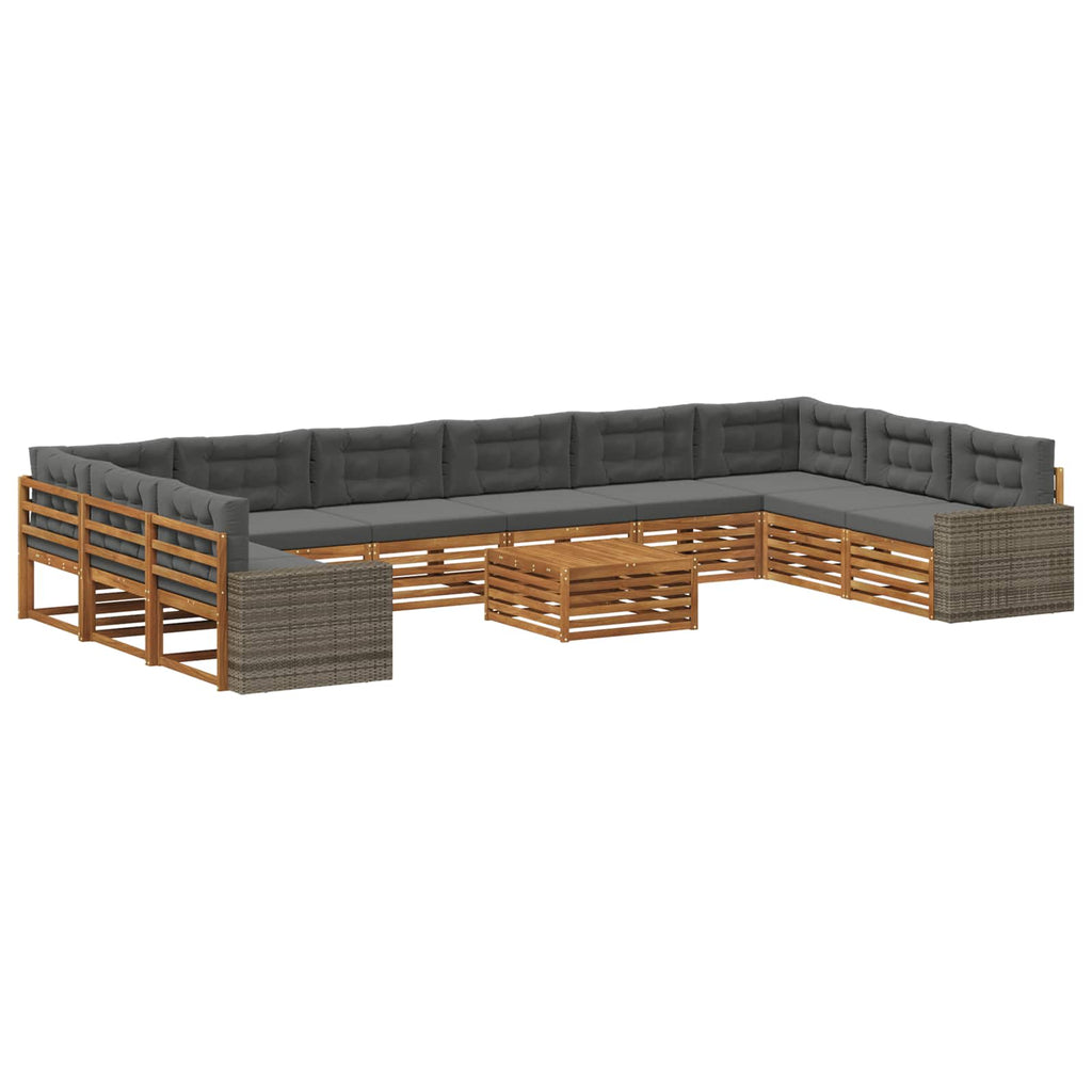 vidaXL Zestawy sof z poduszką 11 pcs Lite Drewno Akacji