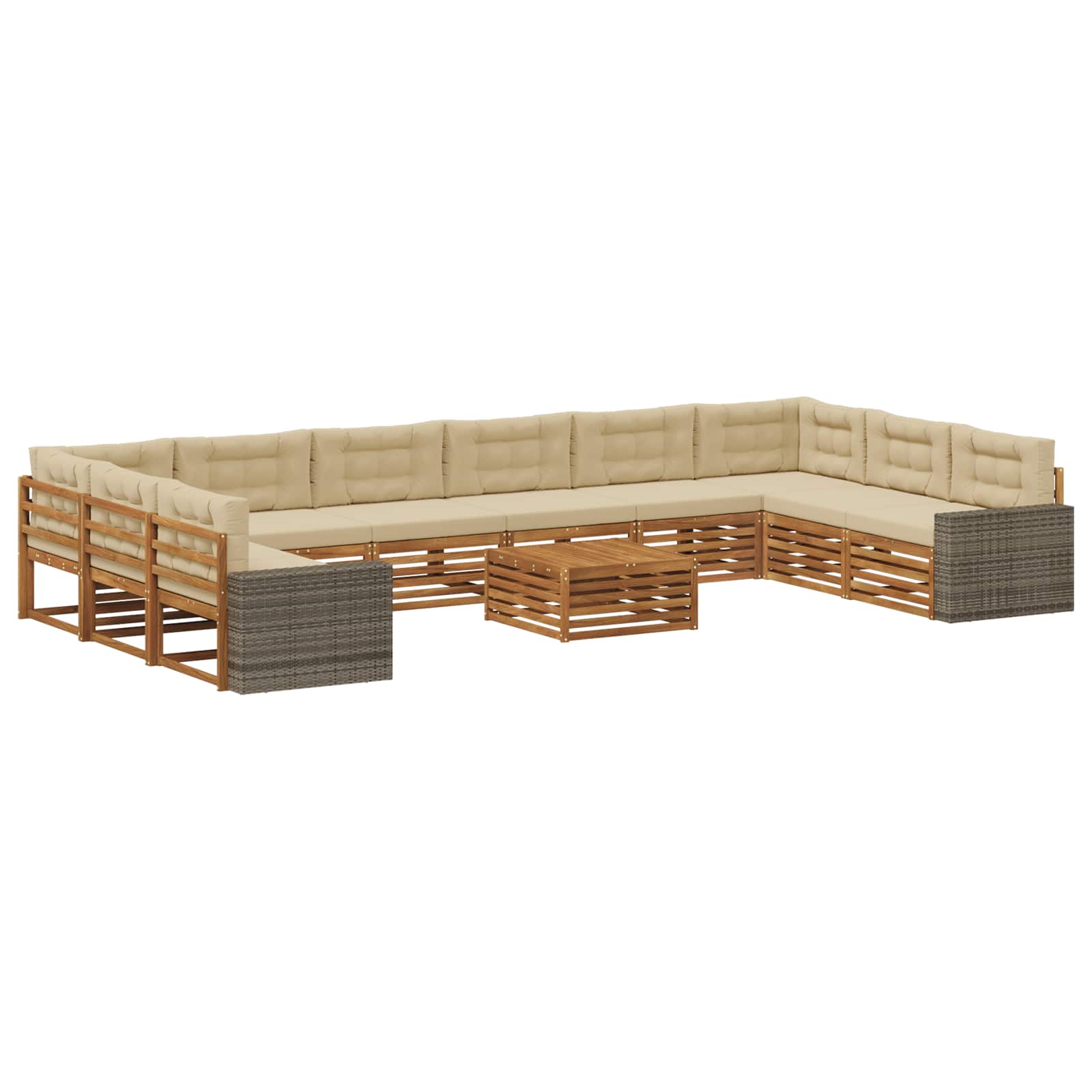 vidaXL Zestawy sof z poduszką 11 pcs Lite Drewno Akacji