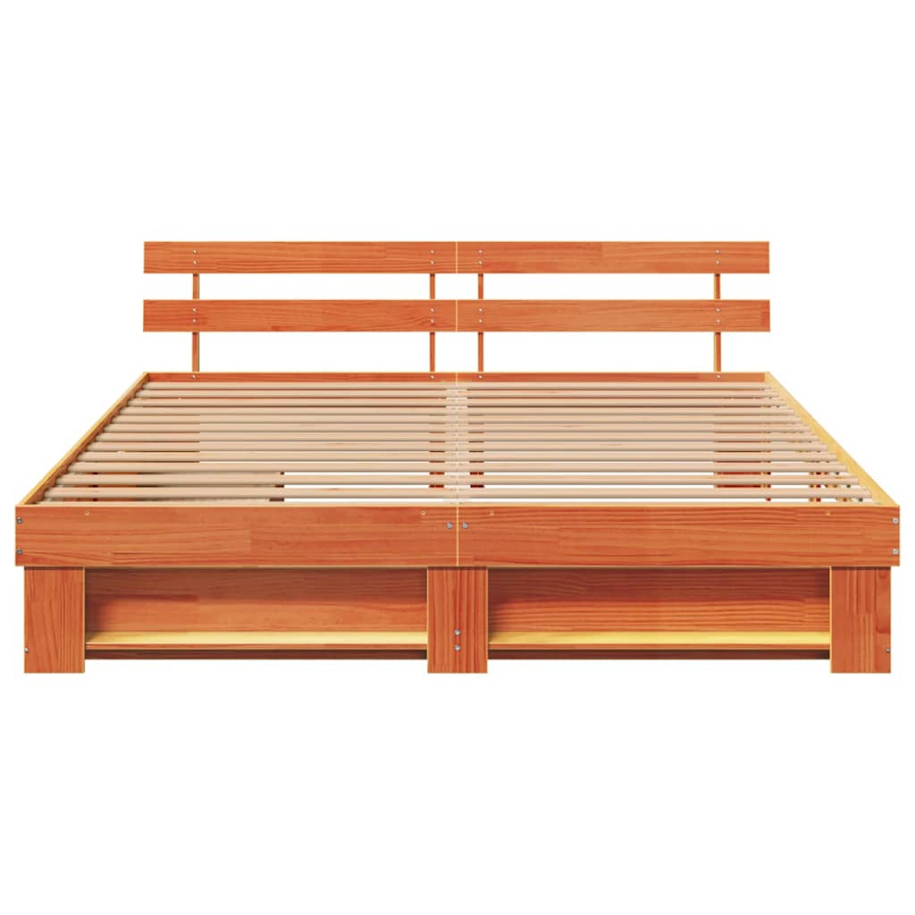 vidaXL Ramka łóżka Woskowy Brąz 200 x 200 cm Lite drewno sosnowe