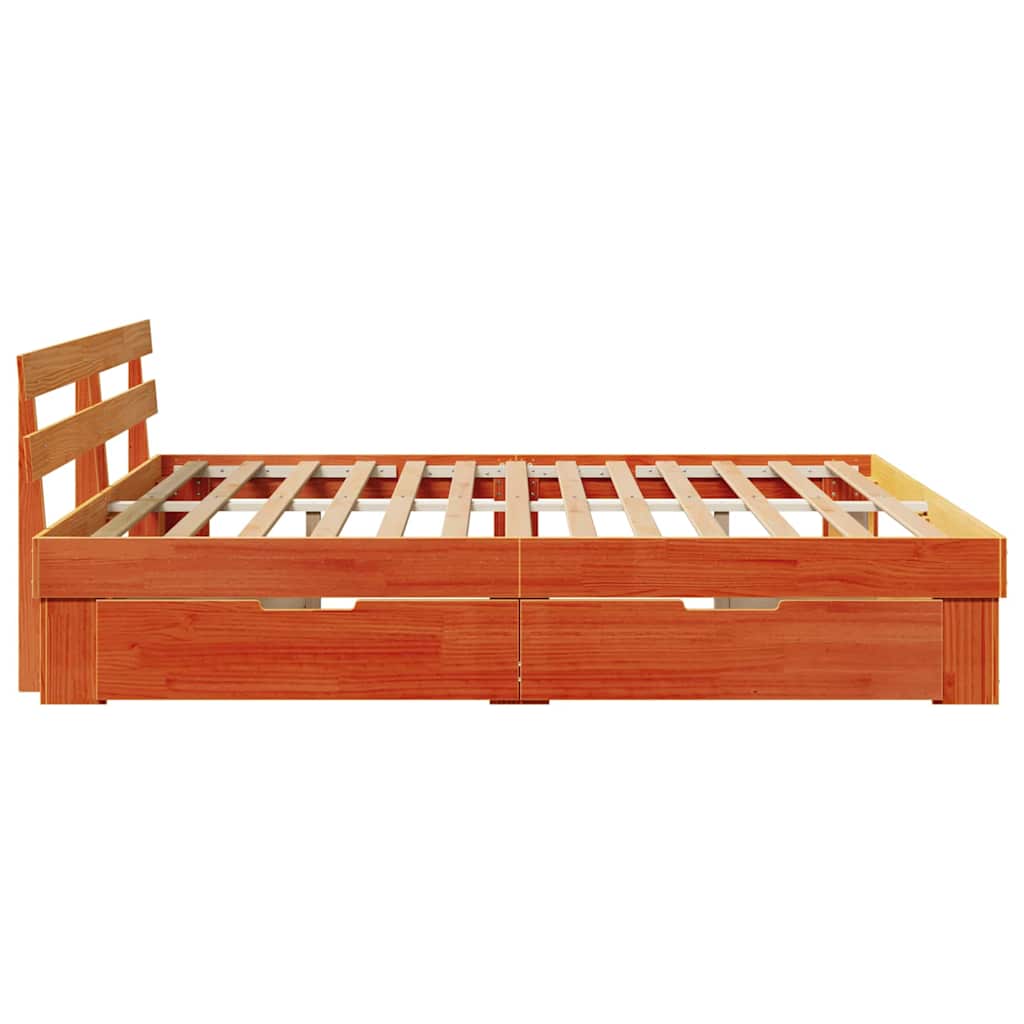 vidaXL Ramka łóżka Woskowy Brąz 200 x 200 cm Lite drewno sosnowe