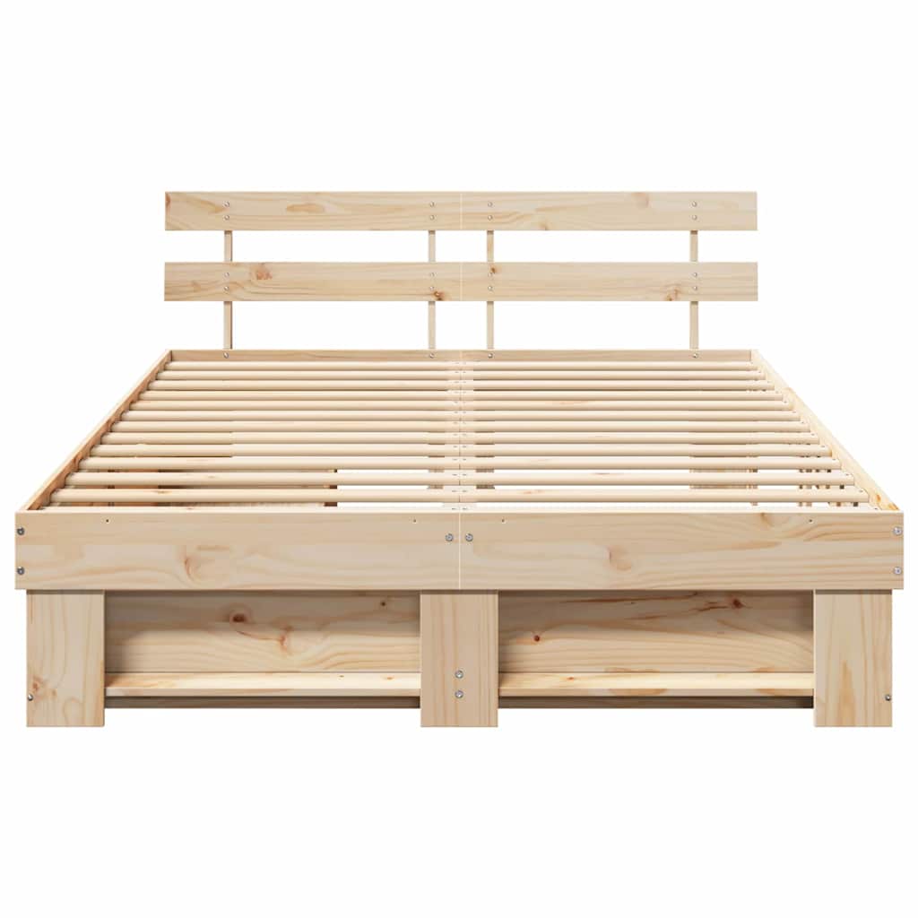 vidaXL Ramka łóżka z szufladą Brązowy 150 x 200 cm Lite drewno sosnowe