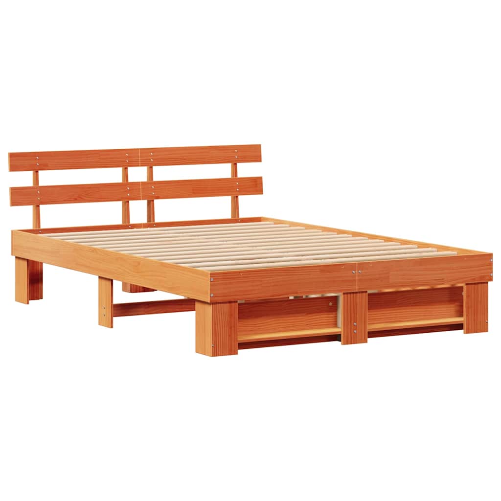vidaXL Ramka łóżka Woskowy Brąz 150 x 200 cm Lite drewno sosnowe