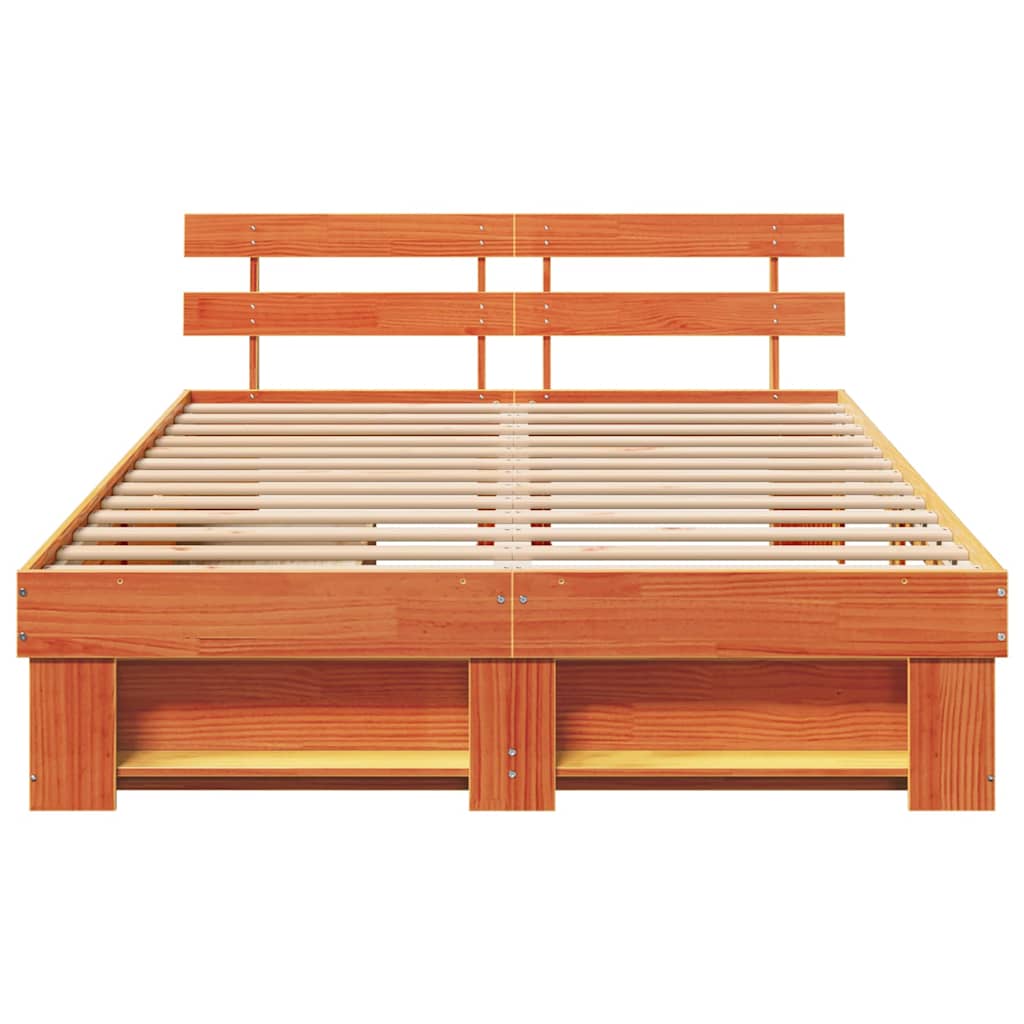 vidaXL Ramka łóżka Woskowy Brąz 150 x 200 cm Lite drewno sosnowe