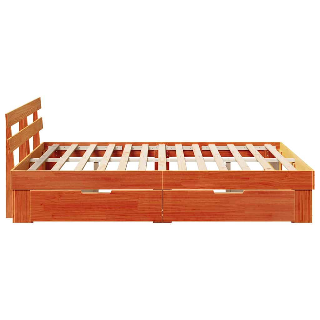 vidaXL Ramka łóżka Woskowy Brąz 150 x 200 cm Lite drewno sosnowe