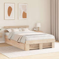 vidaXL Ramka łóżka z szufladą Brązowy 135 x 190 cm Lite drewno sosnowe