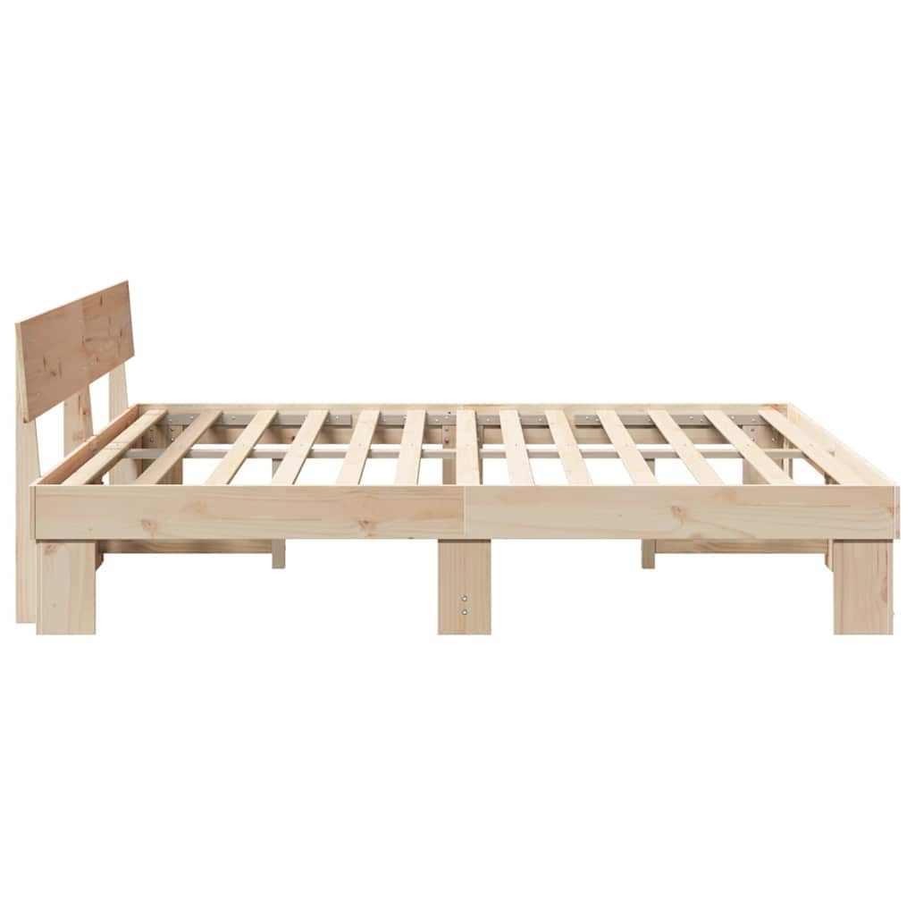 vidaXL Ramka łóżka Brązowy 200 x 200 cm Lite drewno sosnowe