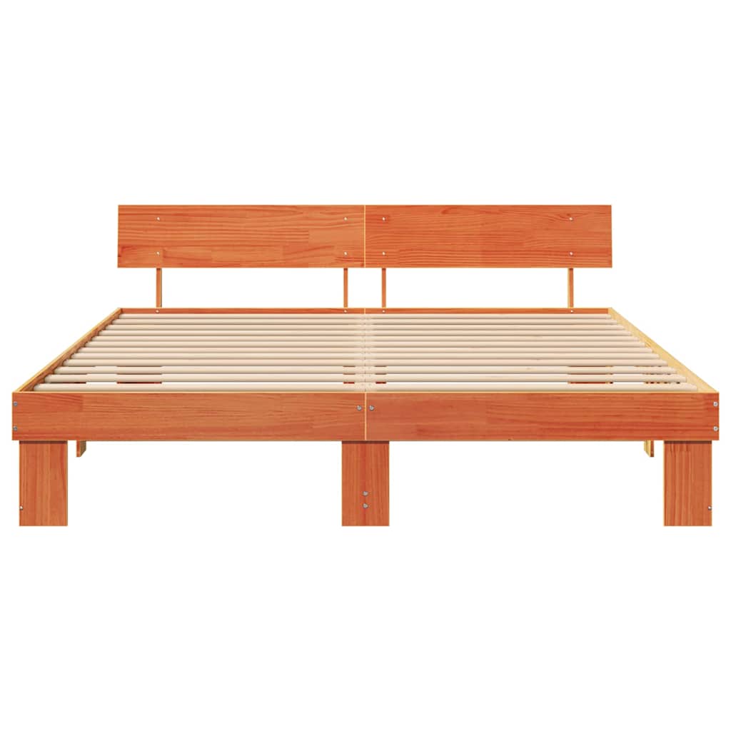 vidaXL Ramka łóżka Woskowy Brąz 200 x 200 cm Lite drewno sosnowe