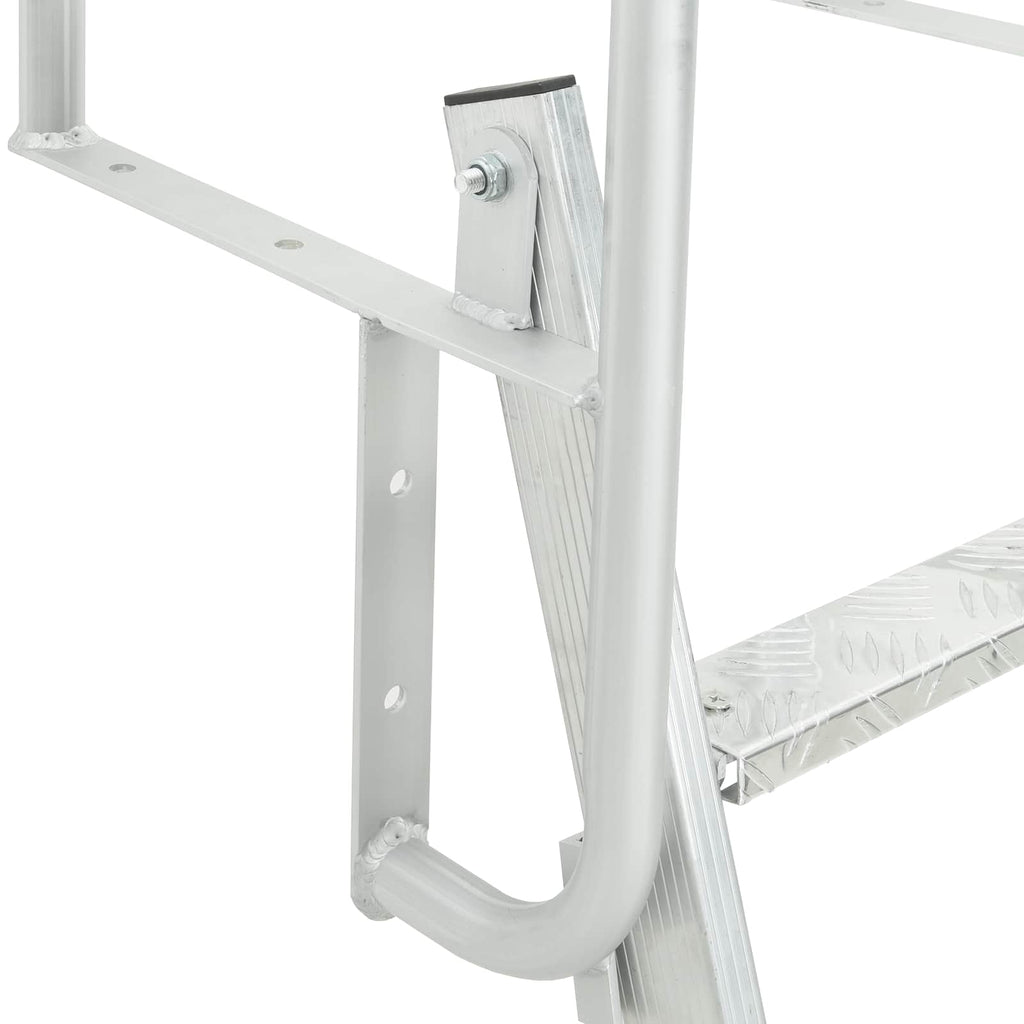 vidaXL Drabinka dokowa 3-stopniowa Srebrny 58 x 77 x 144 cm Aluminium