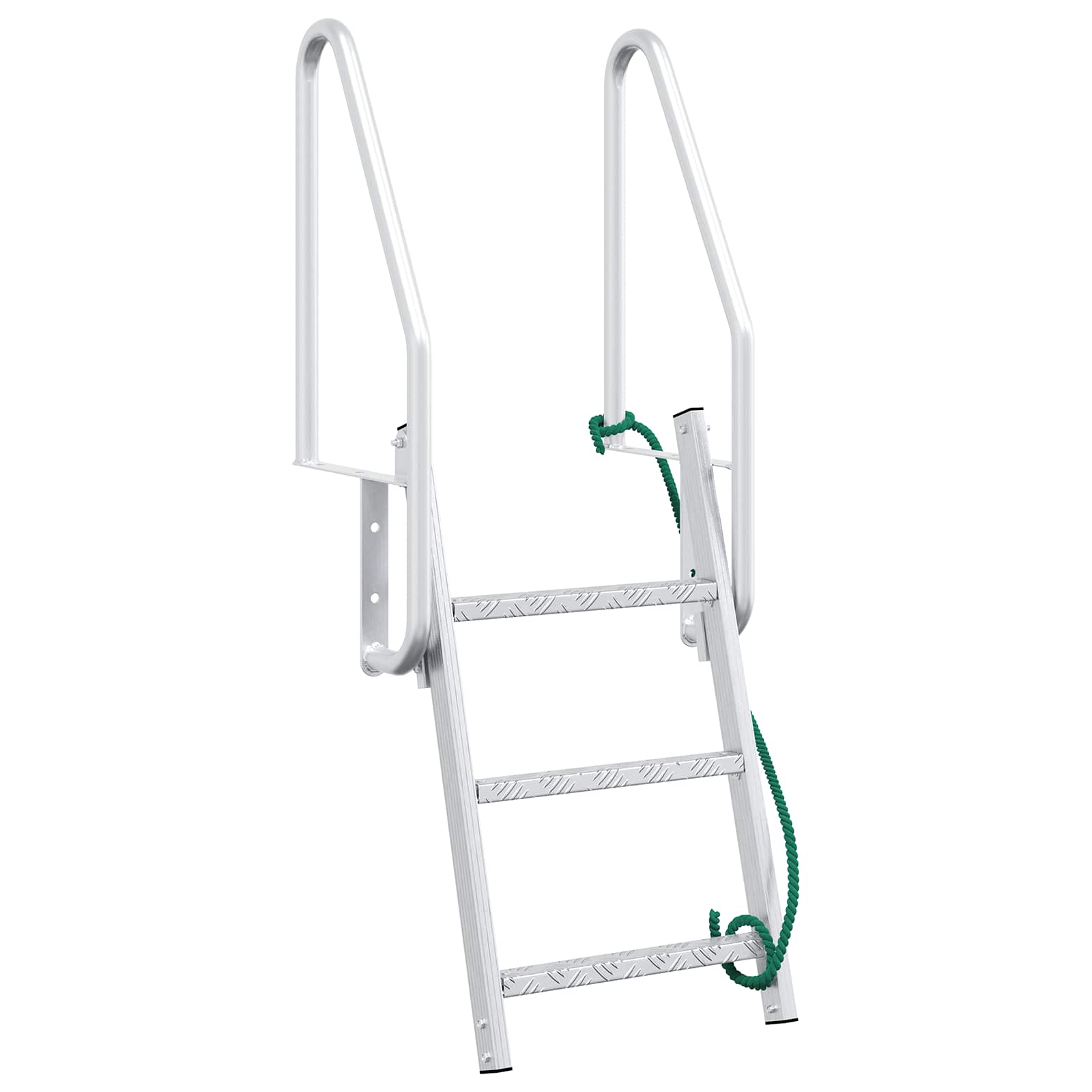 vidaXL Drabinka dokowa 3-stopniowa Srebrny 58 x 77 x 144 cm Aluminium