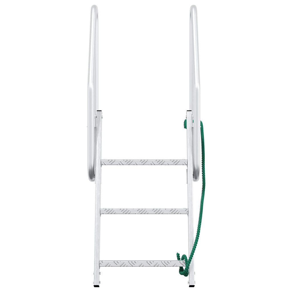 vidaXL Drabinka dokowa 3-stopniowa Srebrny 58 x 77 x 144 cm Aluminium
