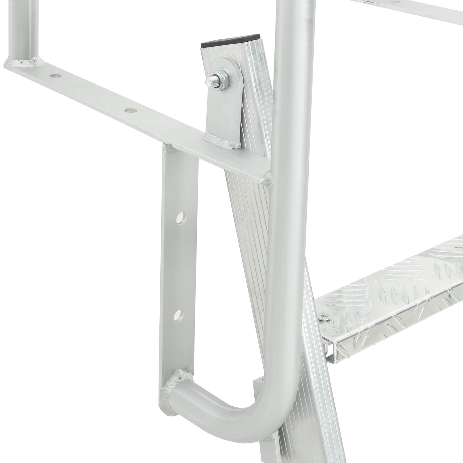 vidaXL Drabinka dokowa 4-stopniowa Srebrny 58 x 77 x 166 cm Aluminium