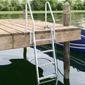 vidaXL Drabinka dokowa 4-stopniowa Srebrny 58 x 77 x 166 cm Aluminium
