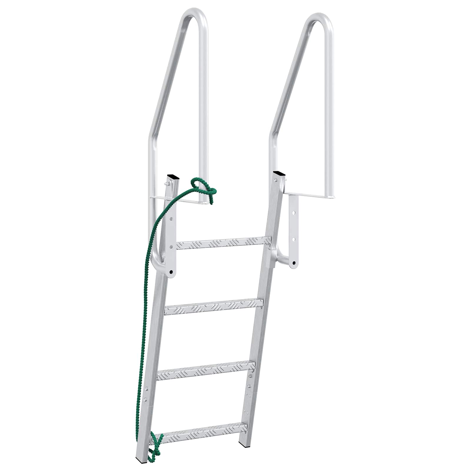 vidaXL Drabinka dokowa 4-stopniowa Srebrny 58 x 77 x 166 cm Aluminium