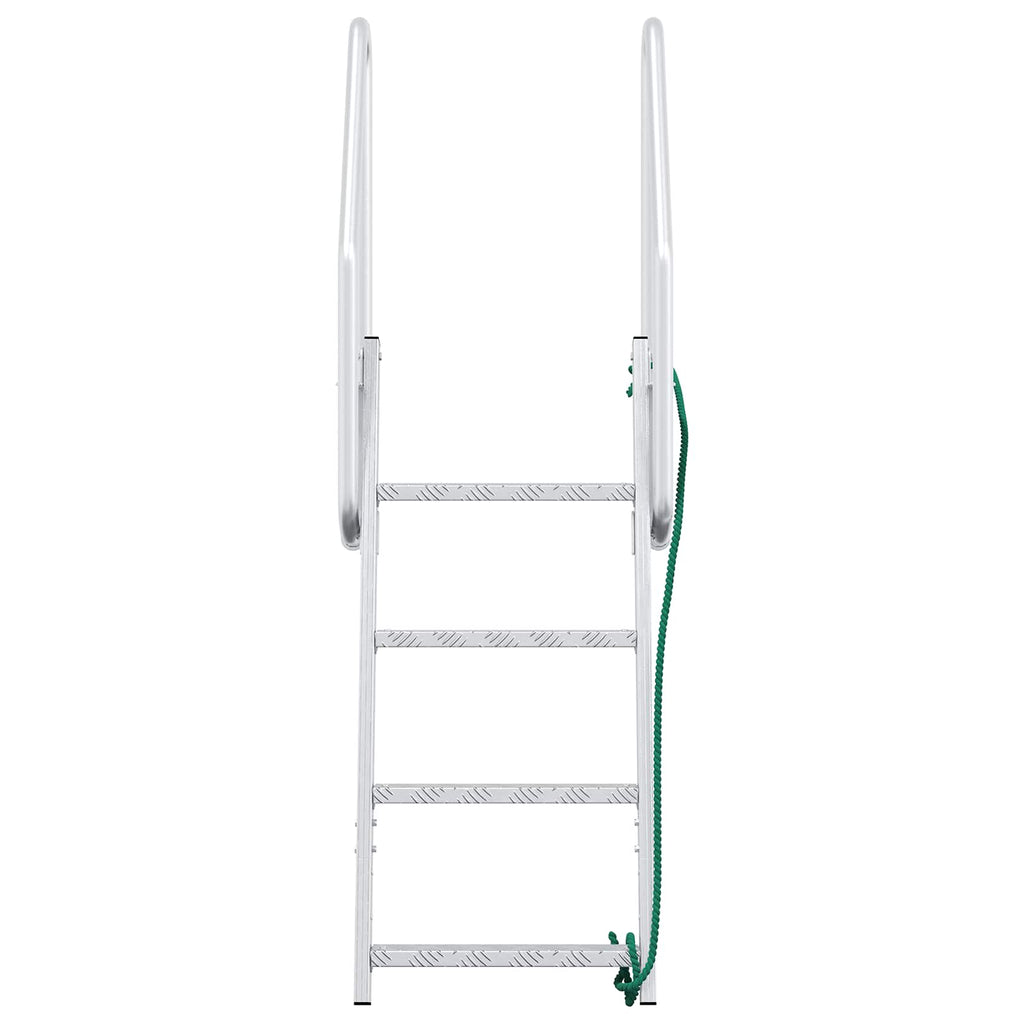 vidaXL Drabinka dokowa 4-stopniowa Srebrny 58 x 77 x 166 cm Aluminium
