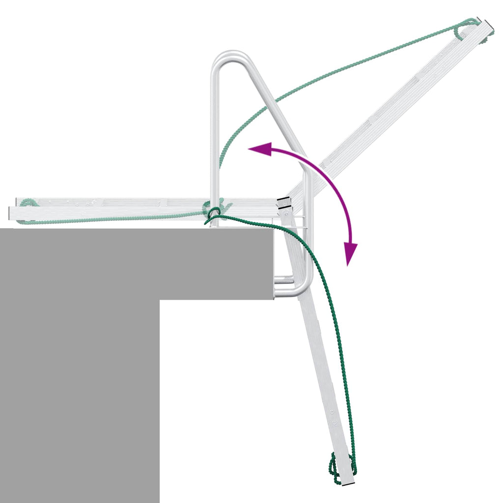 vidaXL Drabinka dokowa 4-stopniowa Srebrny 58 x 77 x 166 cm Aluminium