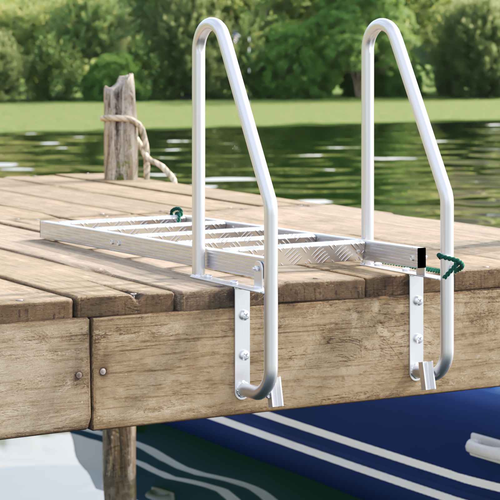 vidaXL Drabinka dokowa 5-stopniowa Srebrny 58 x 77 x 191 cm Aluminium