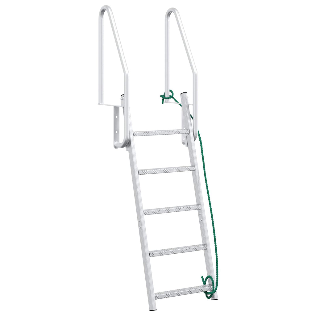 vidaXL Drabinka dokowa 5-stopniowa Srebrny 58 x 77 x 191 cm Aluminium