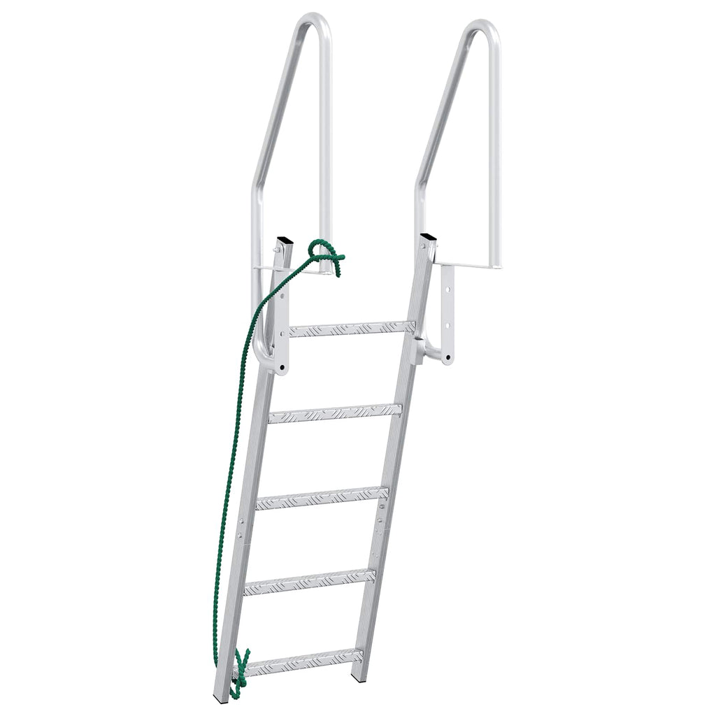 vidaXL Drabinka dokowa 5-stopniowa Srebrny 58 x 77 x 191 cm Aluminium