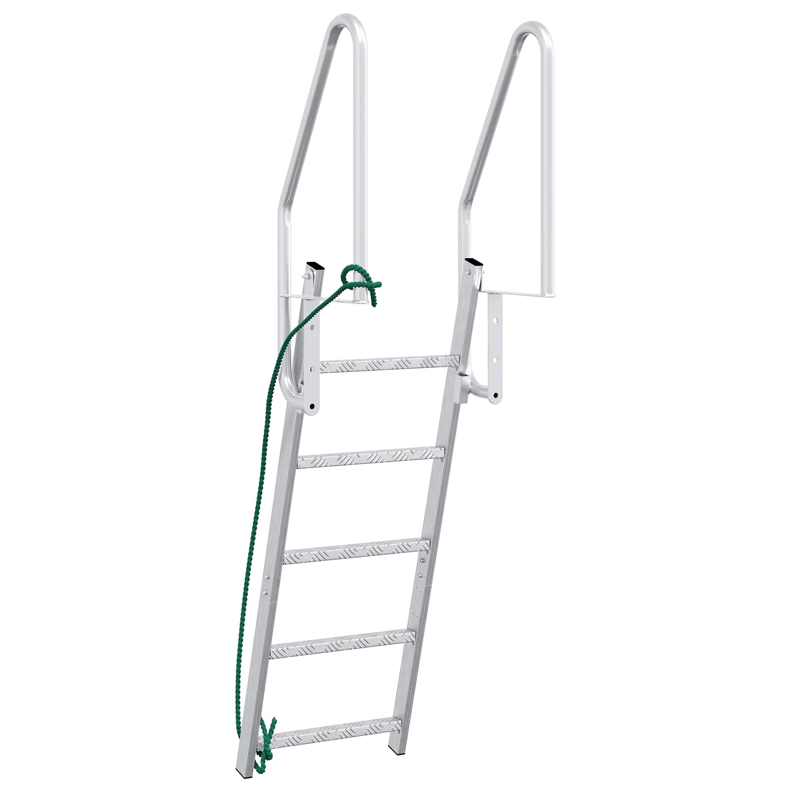 vidaXL Drabinka dokowa 5-stopniowa Srebrny 58 x 77 x 191 cm Aluminium