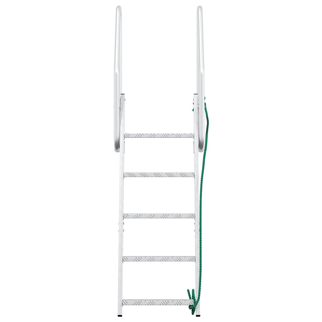 vidaXL Drabinka dokowa 5-stopniowa Srebrny 58 x 77 x 191 cm Aluminium