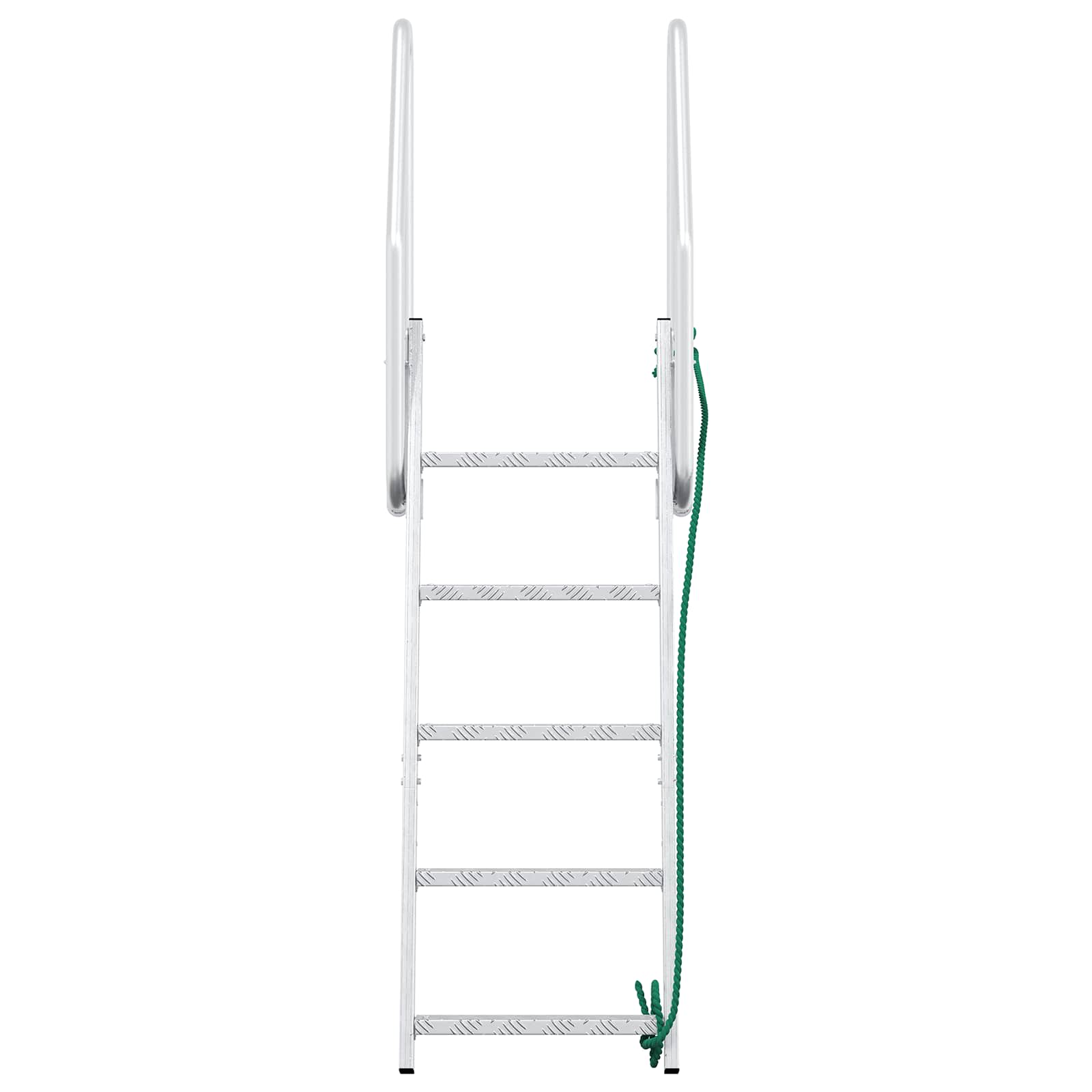 vidaXL Drabinka dokowa 5-stopniowa Srebrny 58 x 77 x 191 cm Aluminium