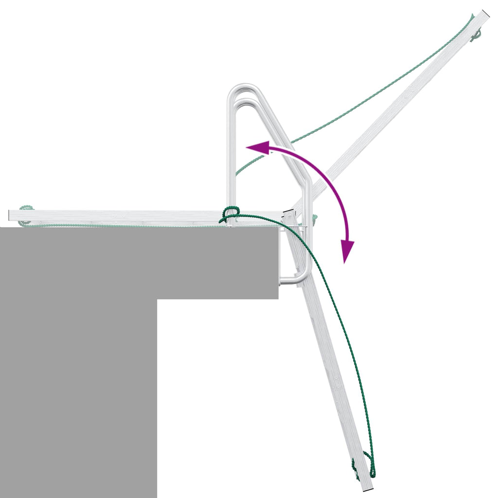 vidaXL Drabinka dokowa 5-stopniowa Srebrny 58 x 77 x 191 cm Aluminium