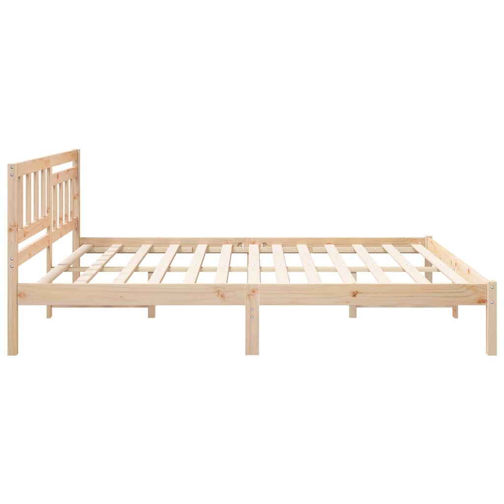 vidaXL Ramka łóżka Brązowy 200 x 200 cm Lite drewno sosnowe