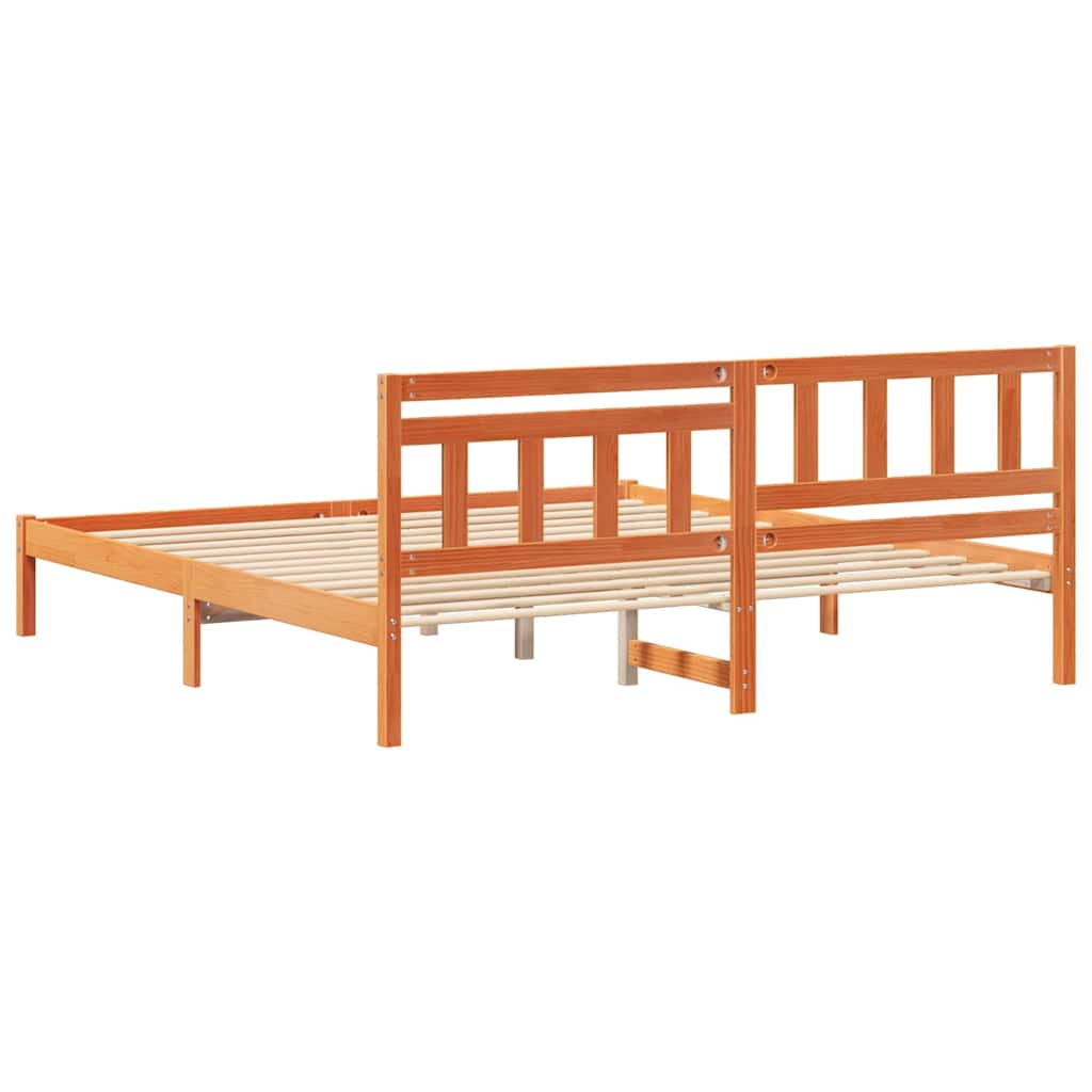 vidaXL Ramka łóżka Woskowy Brąz 200 x 200 cm Lite drewno sosnowe