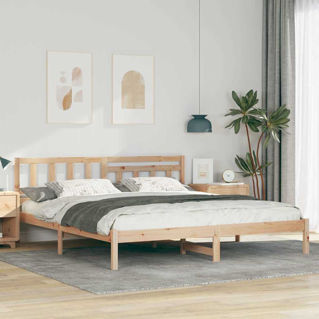 vidaXL Ramka łóżka Brązowy 180 x 200 cm Lite drewno sosnowe