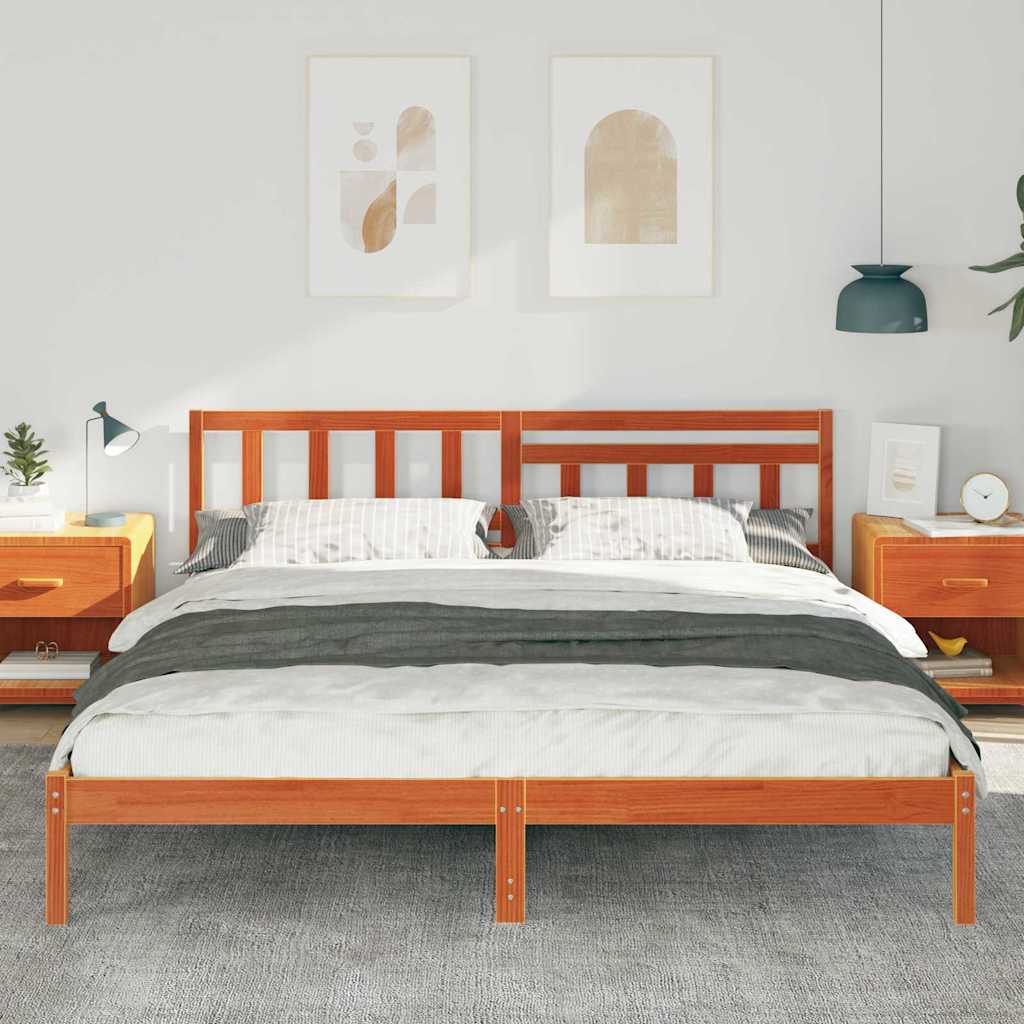 vidaXL Ramka łóżka Woskowy Brąz 180 x 200 cm Lite drewno sosnowe