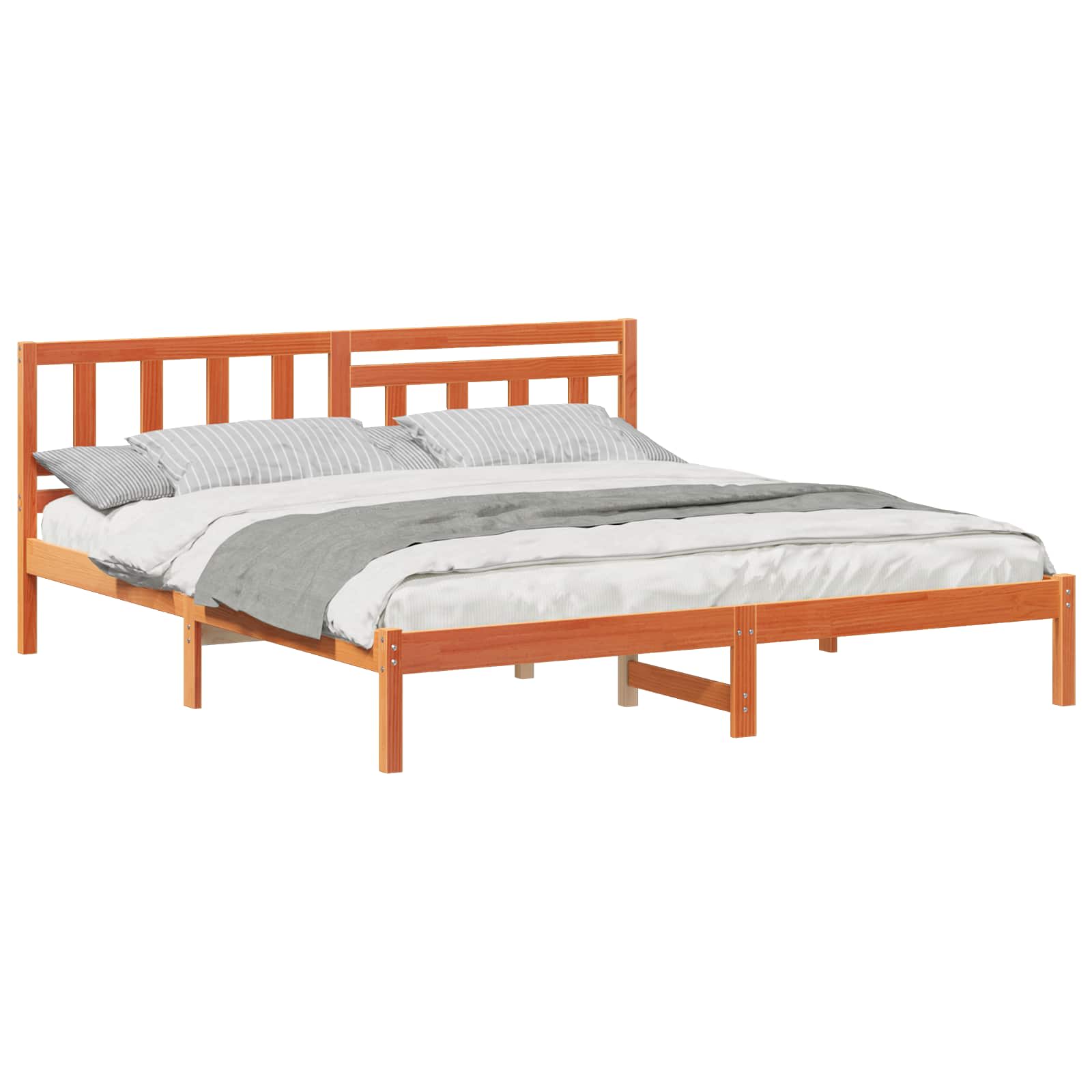 vidaXL Ramka łóżka Woskowy Brąz 180 x 200 cm Lite drewno sosnowe