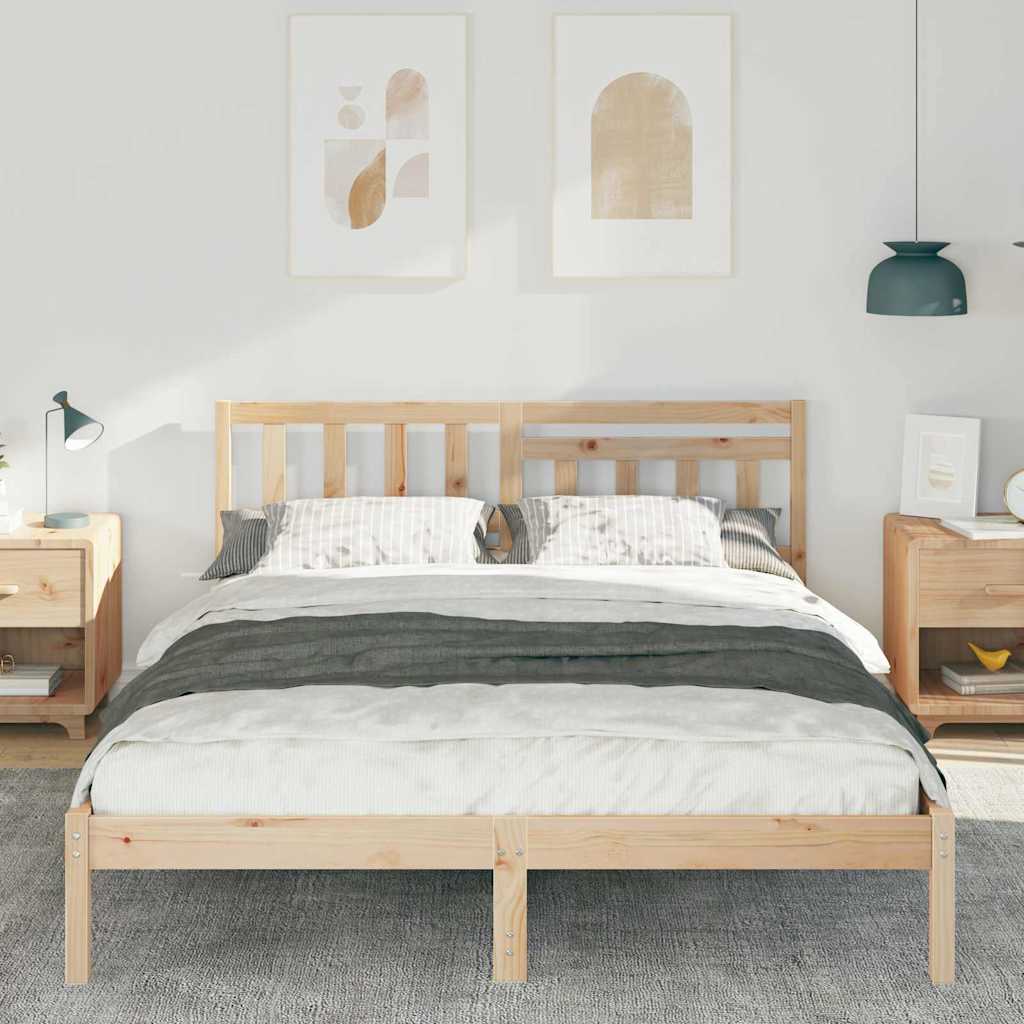 vidaXL Ramka łóżka Brązowy 160 x 200 cm Lite drewno sosnowe