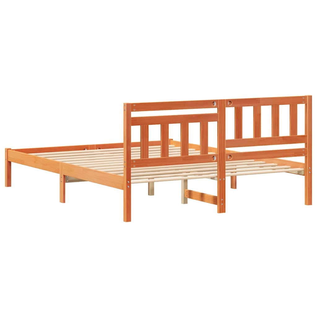 vidaXL Ramka łóżka Woskowy Brąz 160 x 200 cm Lite drewno sosnowe