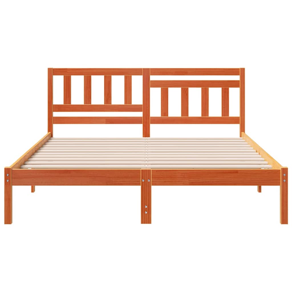 vidaXL Ramka łóżka Woskowy Brąz 160 x 200 cm Lite drewno sosnowe