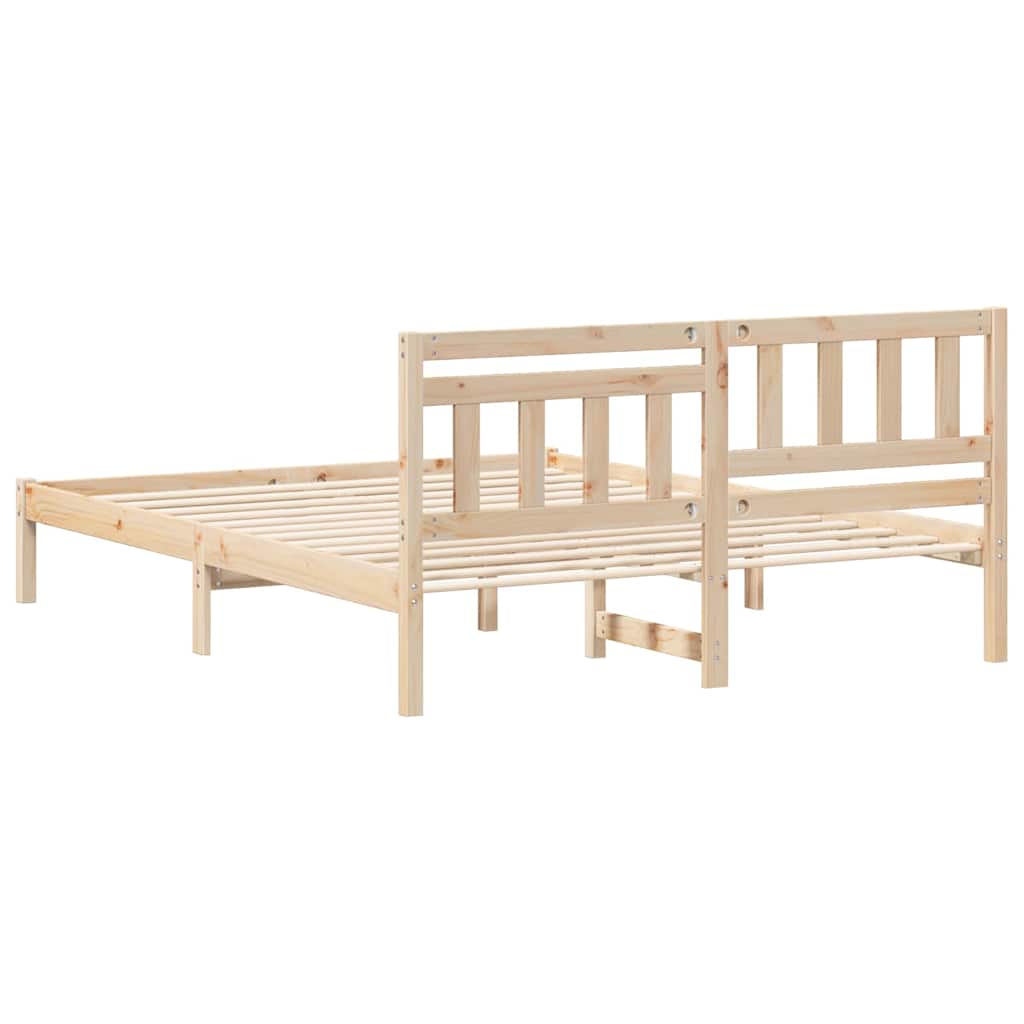 vidaXL Ramka łóżka Brązowy 150 x 200 cm Lite drewno sosnowe