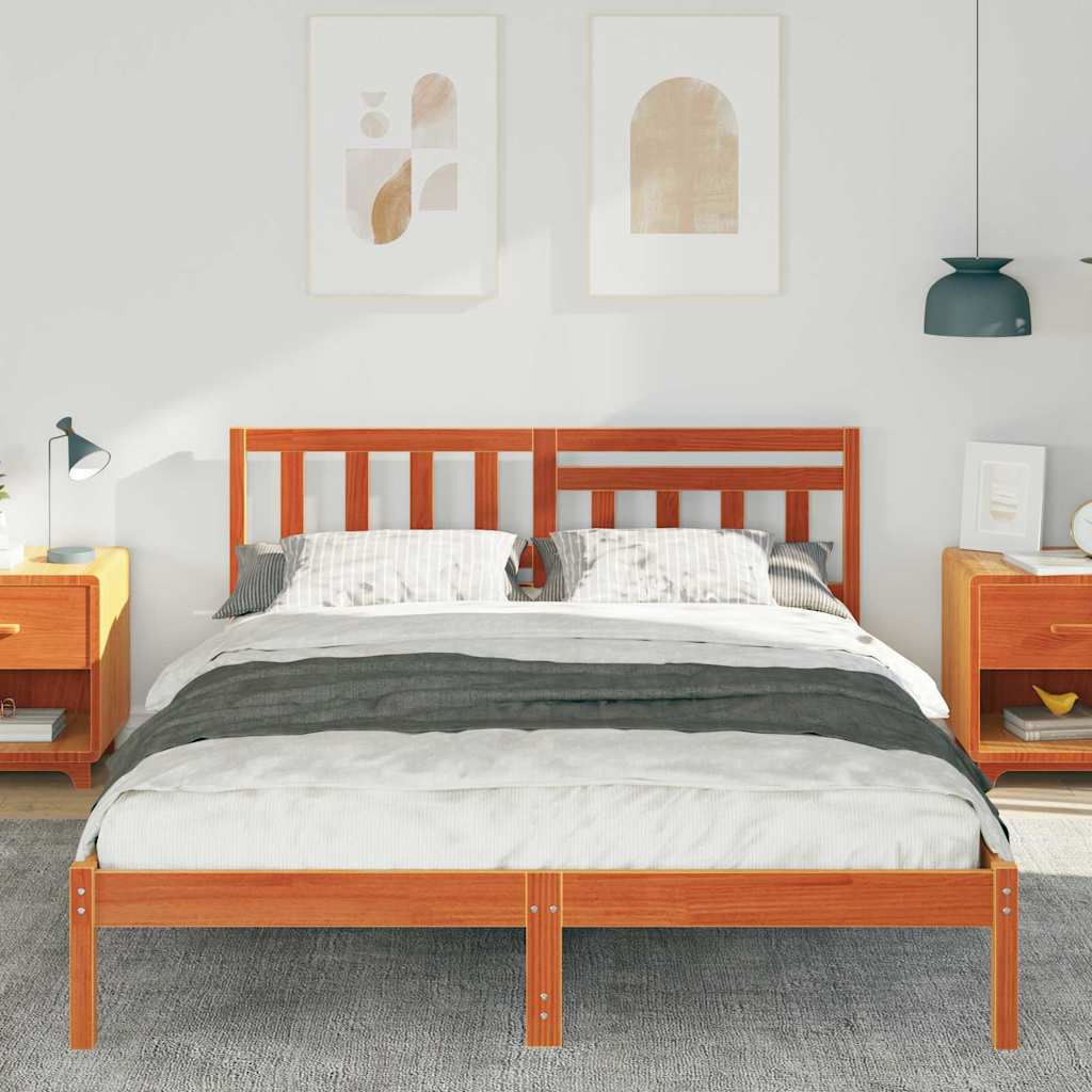 vidaXL Ramka łóżka Woskowy Brąz 150 x 200 cm Lite drewno sosnowe