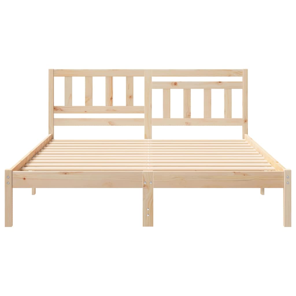 vidaXL Ramka łóżka Brązowy 140 x 200 cm Lite drewno sosnowe