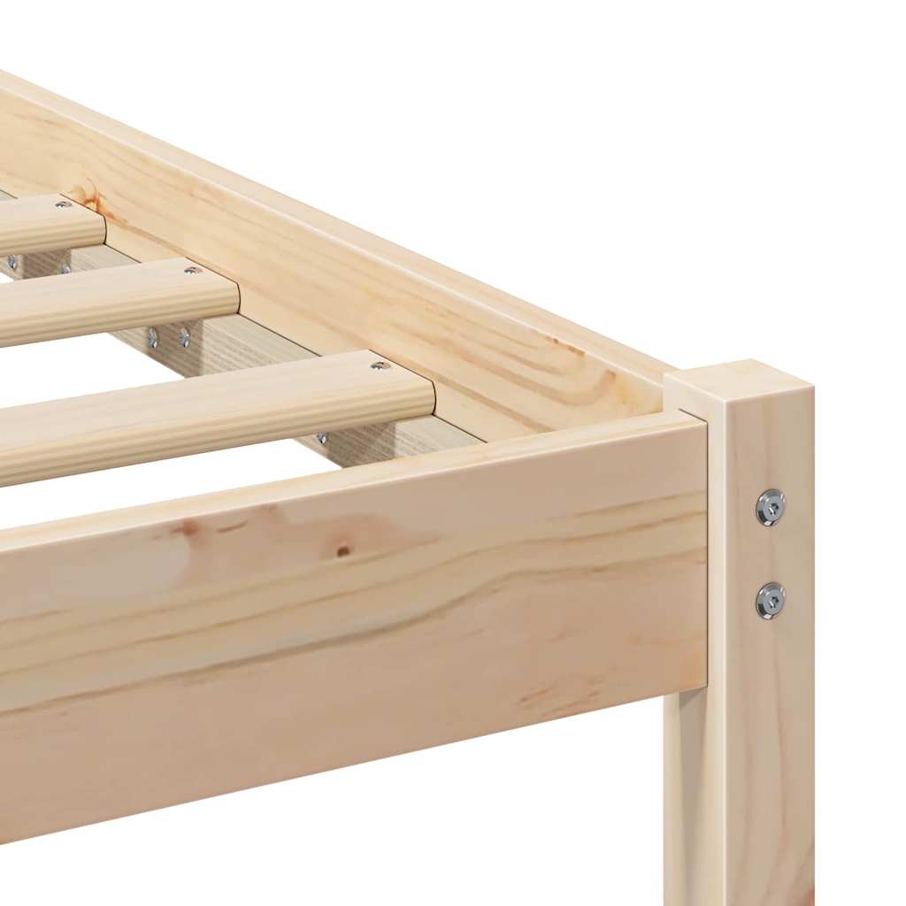 vidaXL Ramka łóżka Brązowy 140 x 190 cm Lite drewno sosnowe