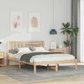 vidaXL Ramka łóżka Brązowy 140 x 190 cm Lite drewno sosnowe