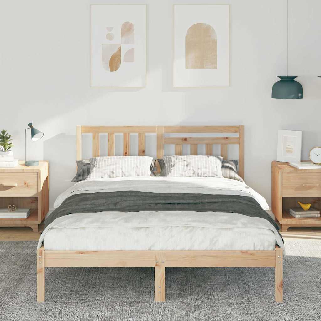 vidaXL Ramka łóżka Brązowy 120 x 190 cm Lite drewno sosnowe