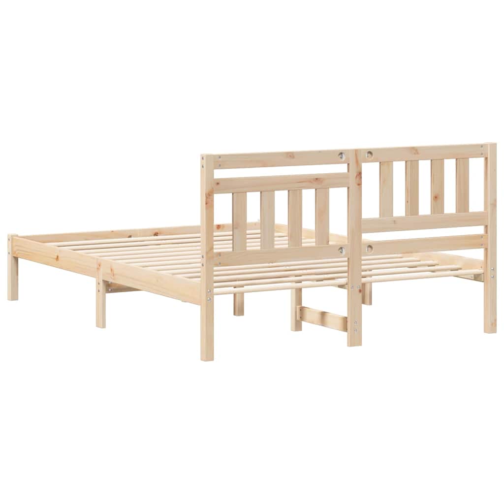 vidaXL Ramka łóżka Brązowy 120 x 190 cm Lite drewno sosnowe