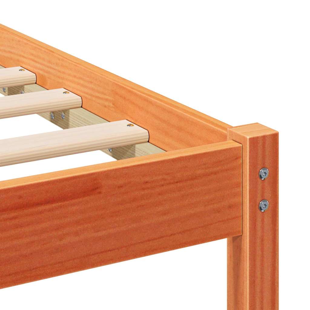 vidaXL Ramka łóżka Woskowy Brąz 120 x 190 cm Lite drewno sosnowe