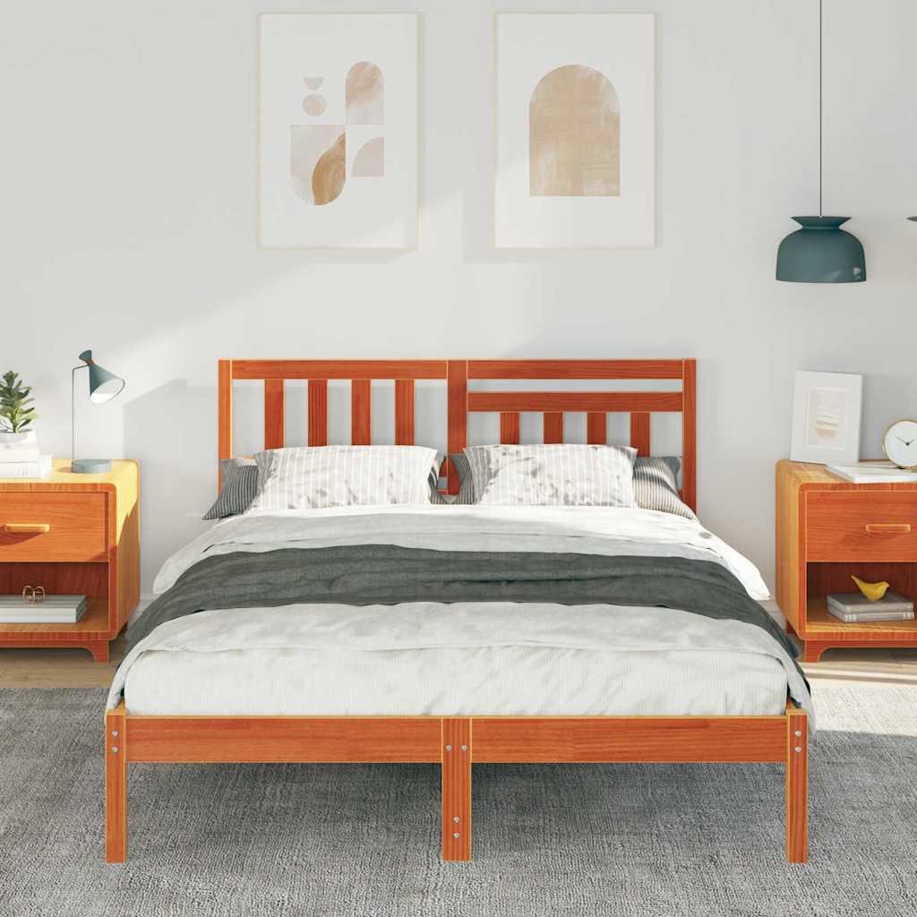 vidaXL Ramka łóżka Woskowy Brąz 120 x 190 cm Lite drewno sosnowe