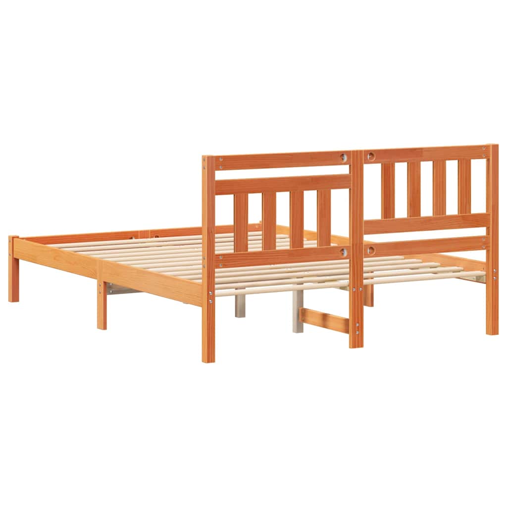 vidaXL Ramka łóżka Woskowy Brąz 120 x 190 cm Lite drewno sosnowe