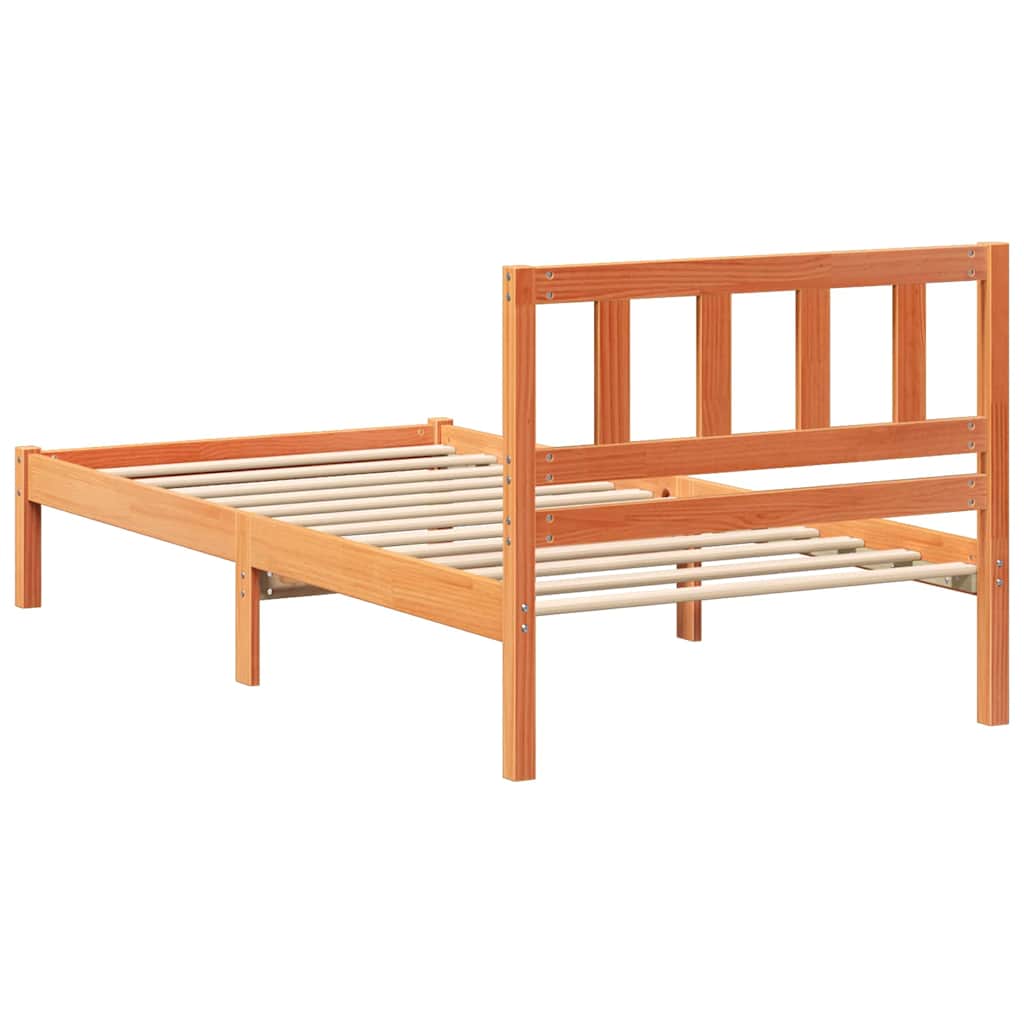 vidaXL Ramka łóżka Woskowy Brąz 100 x 200 cm Lite drewno sosnowe