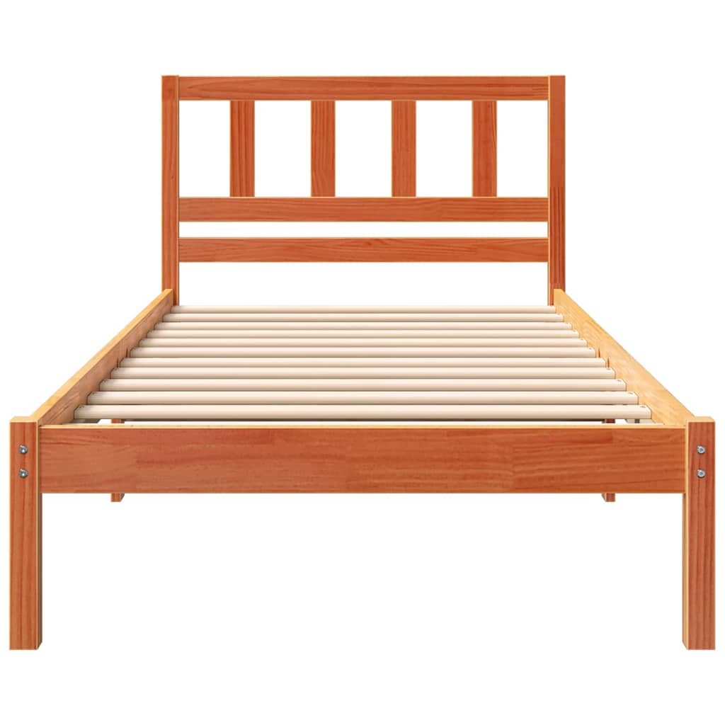 vidaXL Ramka łóżka Woskowy Brąz 100 x 200 cm Lite drewno sosnowe