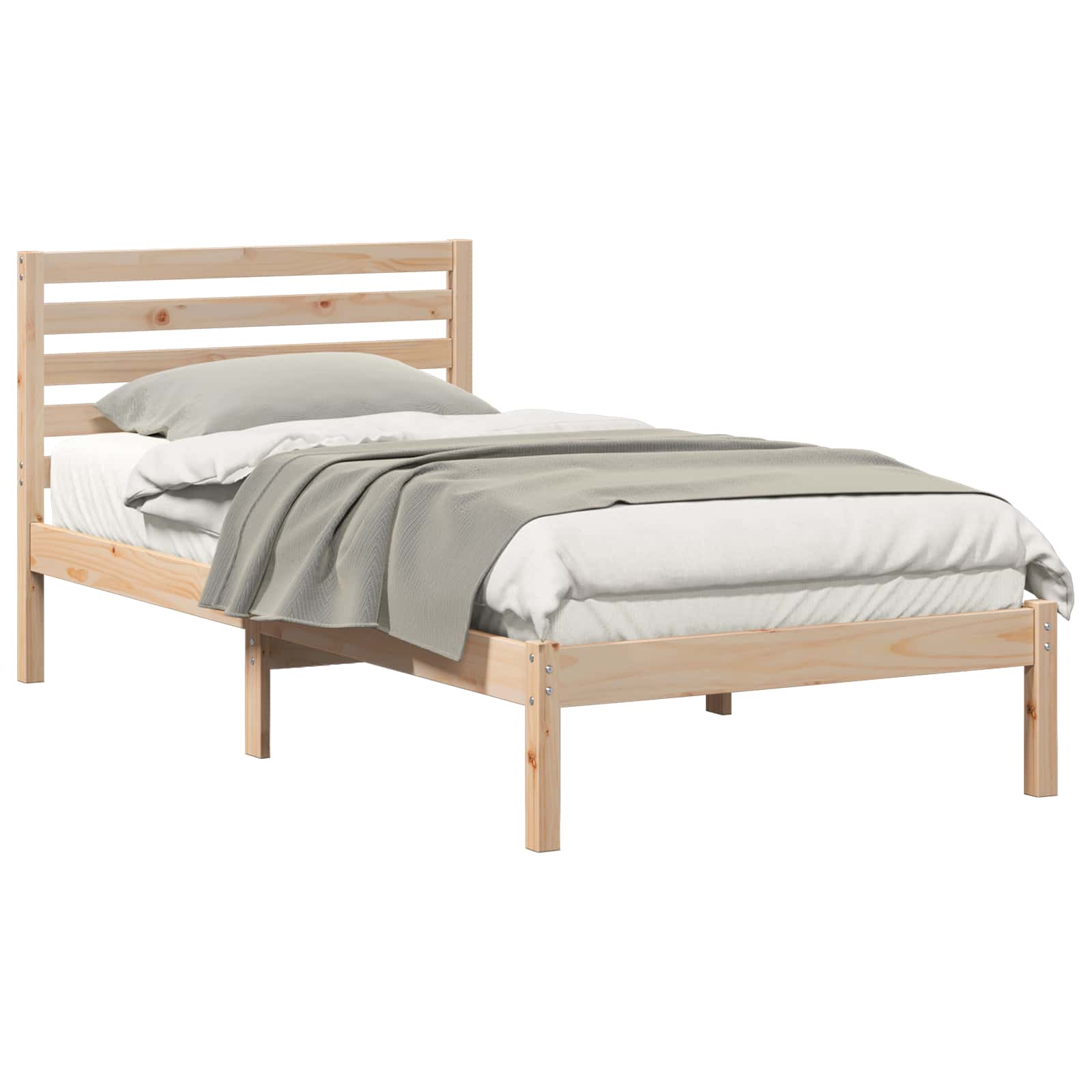 vidaXL Ramka łóżka Brązowy 80 x 200 cm Lite drewno sosnowe